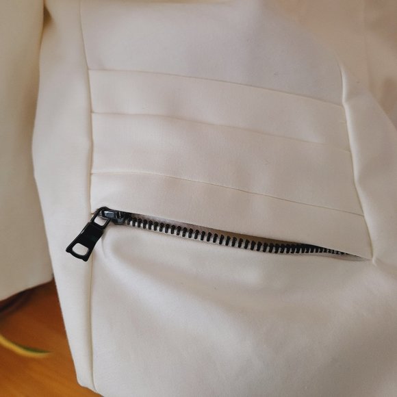 Robert Rodriguez Cream Cropped Cotton Blazer US 4 - Picture 7 of 16